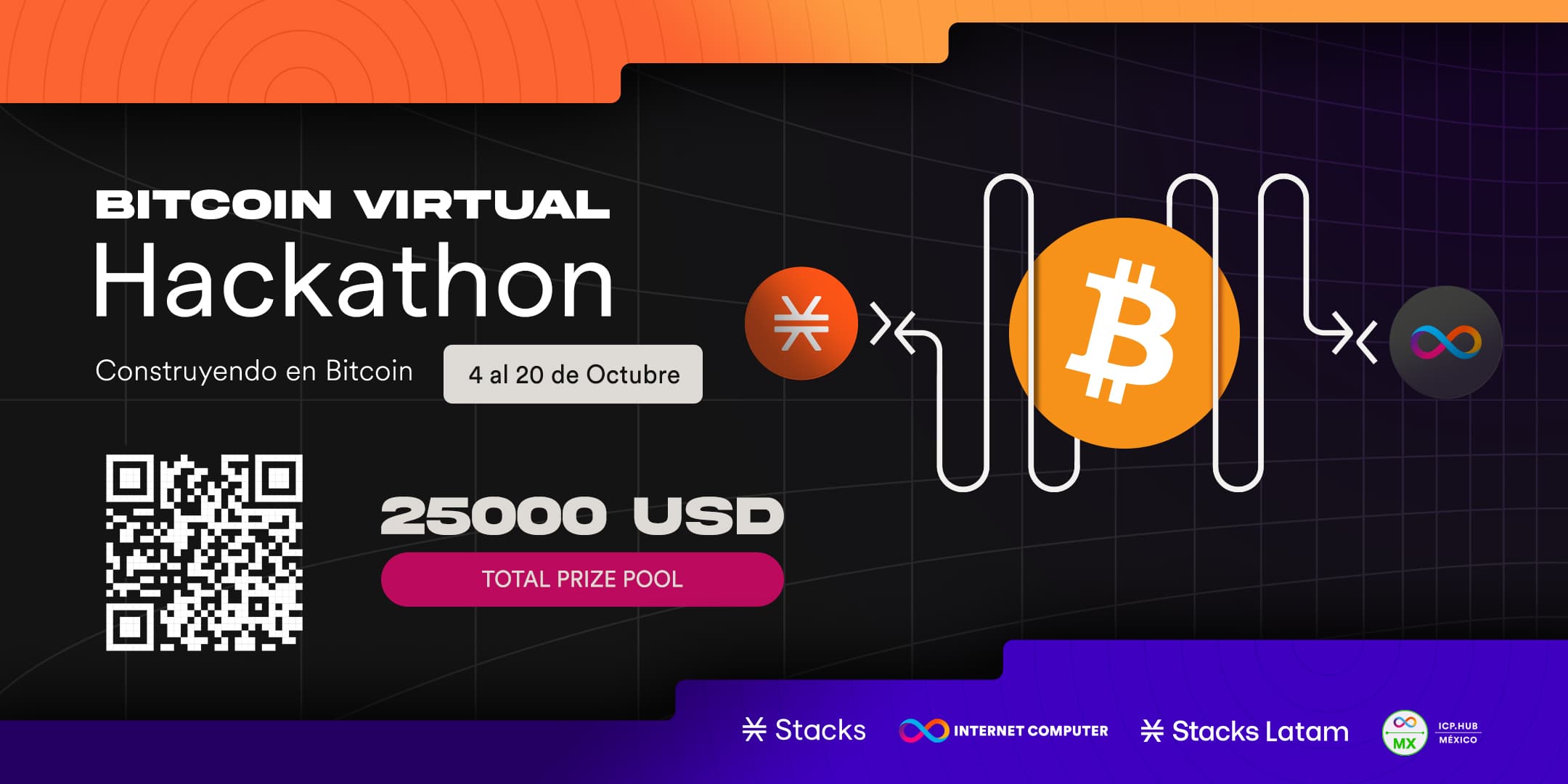 Bitcoin Virtual Hackaton Stacks & Internet Computer banner