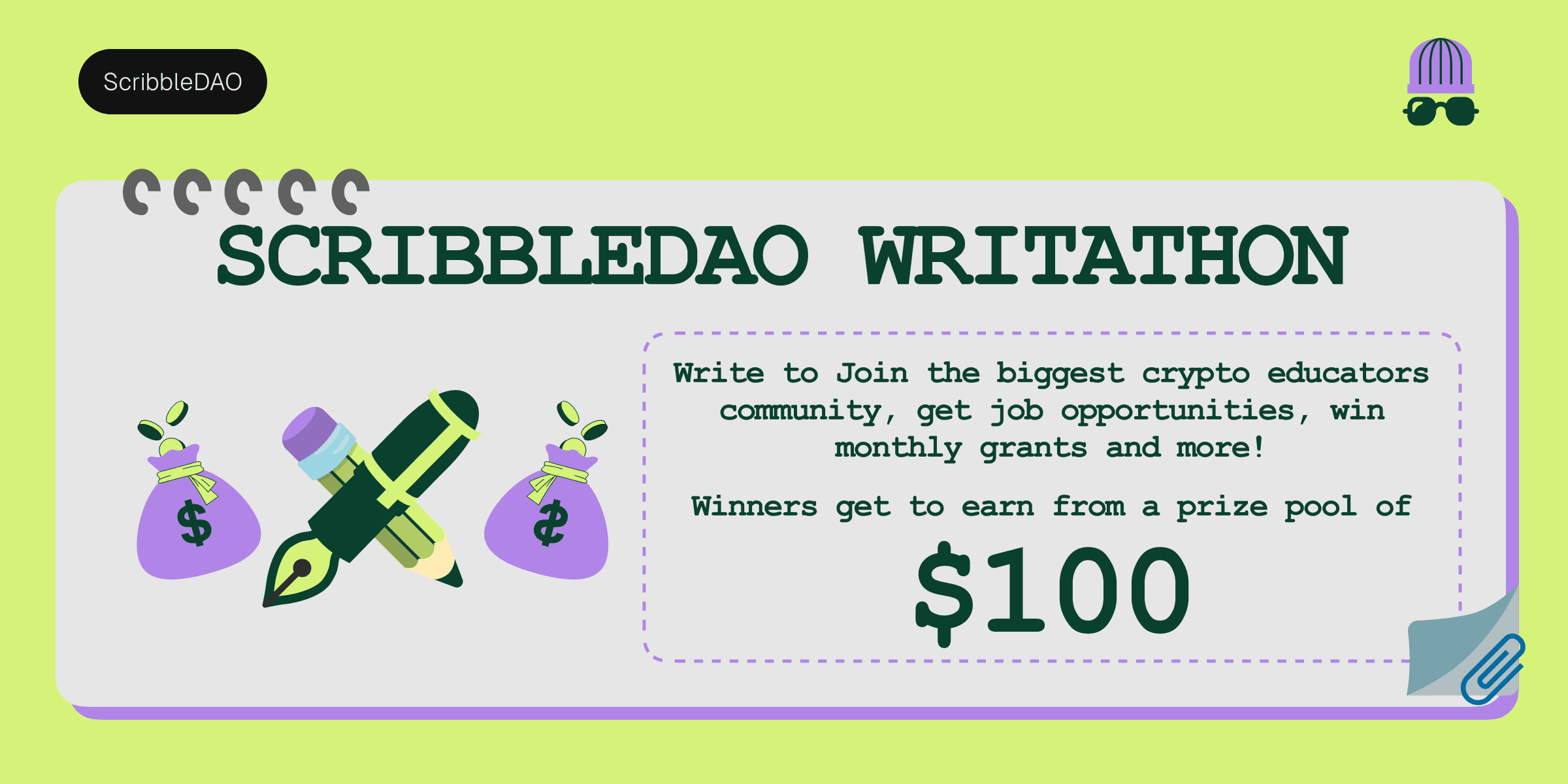 Scribble DAO Writeathon banner