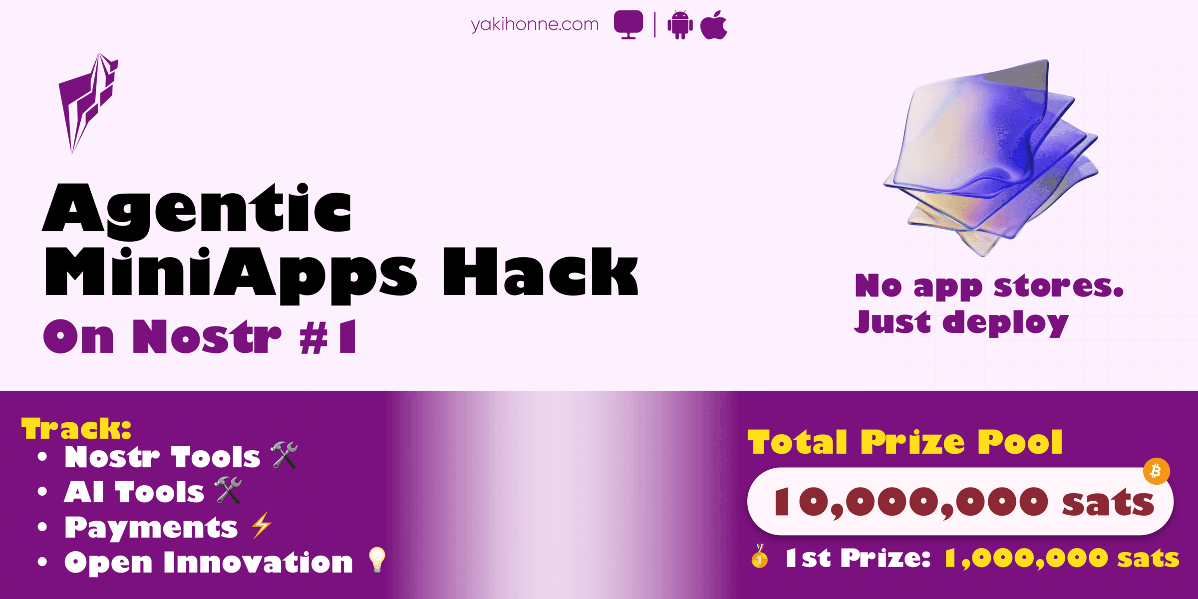 Agentic Mini Apps Hack on Nostr Round 1 banner