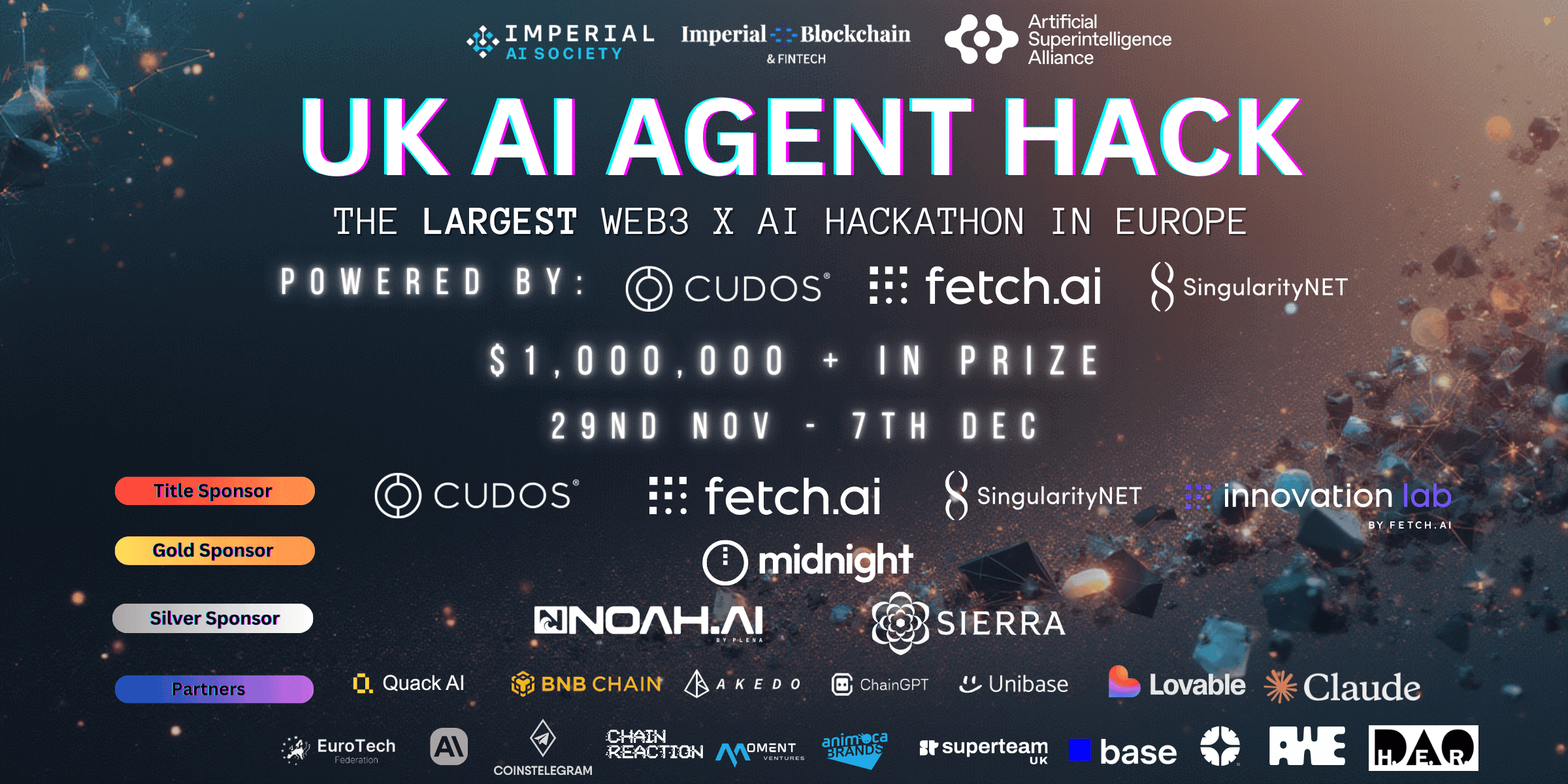 UK AI Agent Hackathon EP3 by Artificial Superintelligence Alliance (ASI) | The Largest Web3 × AI Hackathon in Europe banner